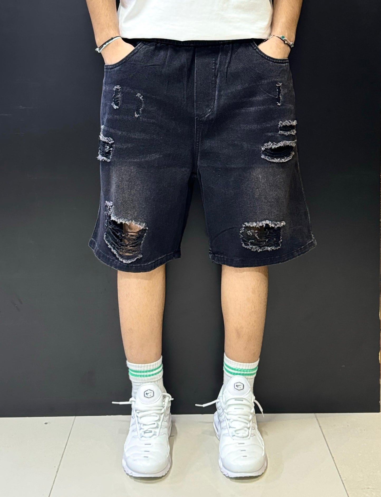 Distressed Denim Jorts