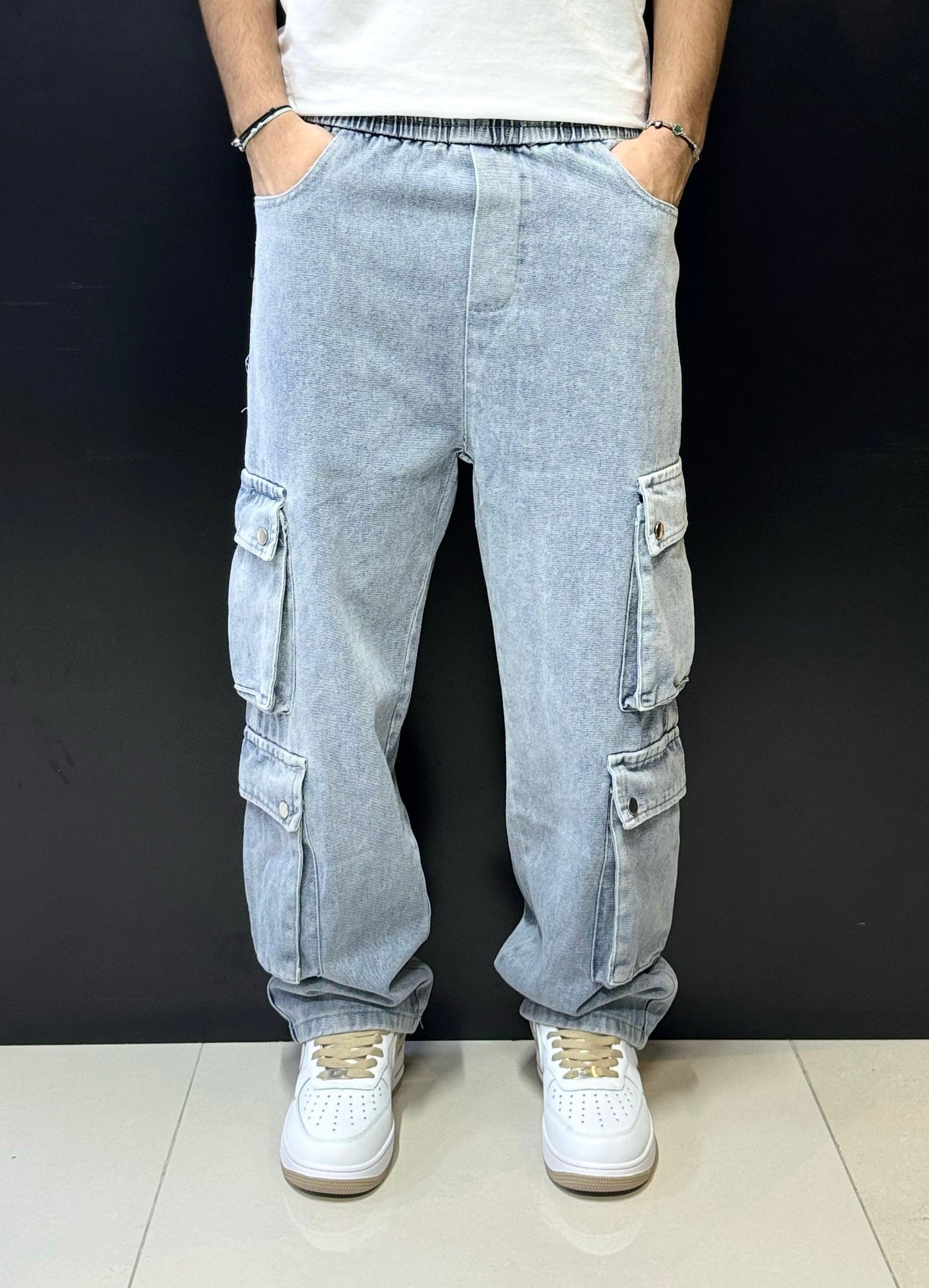 Denim Cargo Pants