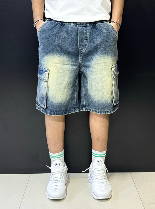 Vintage Wash Denim Cargo Jorts – 3 Color Variants