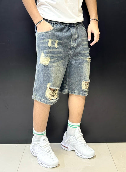 Distressed Denim Jorts