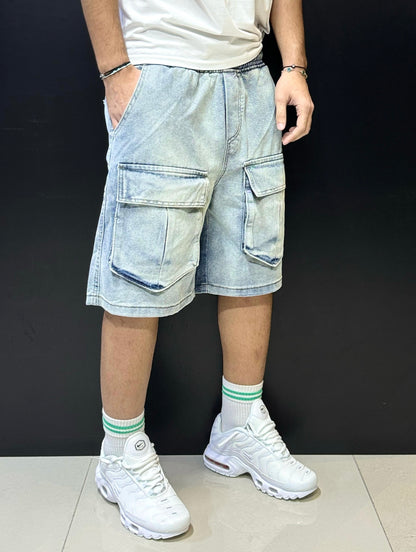 Men’s Denim Cargo Jorts