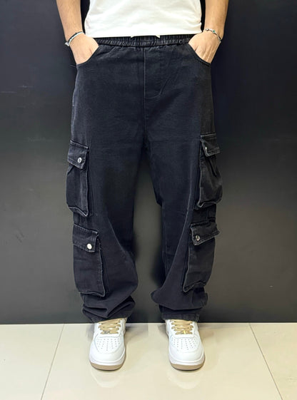 Denim Cargo Pants