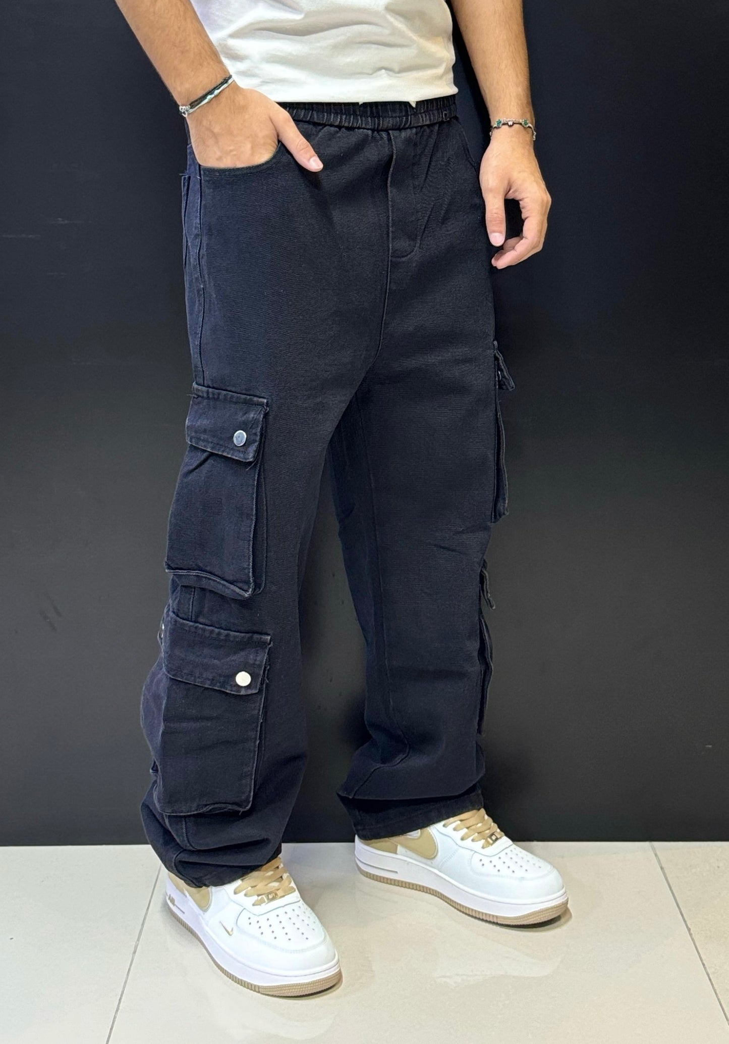 Denim Cargo Pants