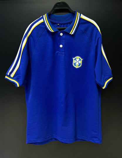 Brazil Retro Blue Polo Jersey