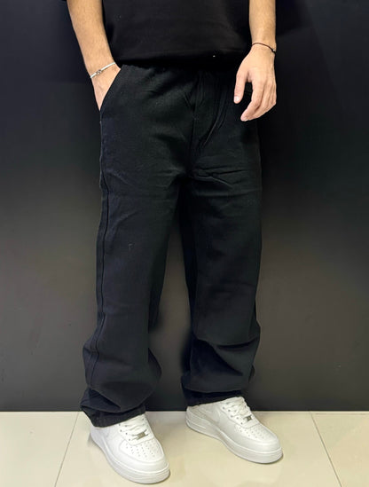 Men's Relaxed Fit Black Linen Pants