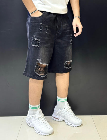 Distressed Denim Jorts